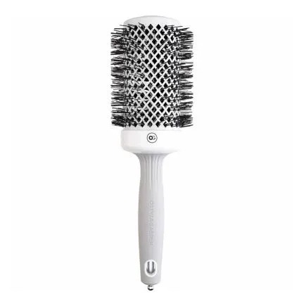 Olivia Garden Expert Blowout Round Hair Brush Shine White & Grey 55mm