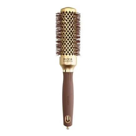 Olivia Garden Expert Blowout Round Hair Brush Shine Gold & Brown 35mm