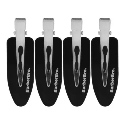 BarberBro. Creaseless Hair Clips Set Black - 4 Pack