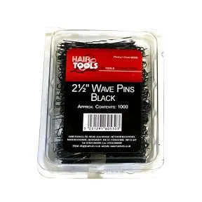 HairTools Fine Waved Pin Black Pack of 1000