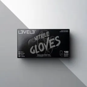 L3VEL3 Professional Nitrile Gloves Small Liquid Metal - 100 Pack