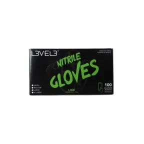 L3VEL3 Professional Nitrile Gloves Lime - 100 Pack