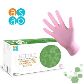 ASAP Pink Nitrile Gloves Pack of 100