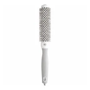 Olivia Garden Expert Blowout Round Hair Brush Shine White & Grey 25mm