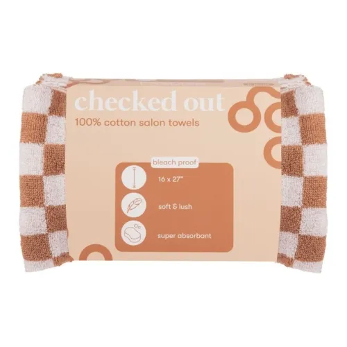 Framar Tan & White Checked Out Towels