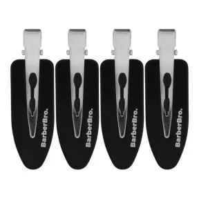 BarberBro. Creaseless Hair Clips Set Black - 4 Pack