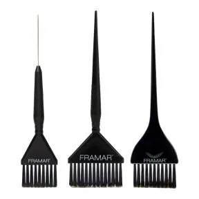 Framar Family Pack Brush Set Black - 3 Pack