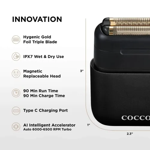 Cocco Impacto Micro Wet-Dry Shaver - Black