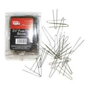 HairTools 2.5 Inch Plain Pins Black (Box Of 500)