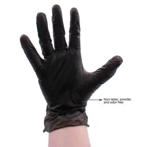 Colortrak Black Vinyl Disposable Gloves Large 100 Pack