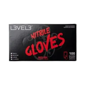 L3VEL3 Professional Nitrile Gloves Extra Large Red - 100 Pack