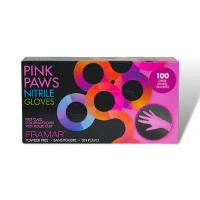 Framar Pink Paws Nitrile Gloves Large - 100 Pack