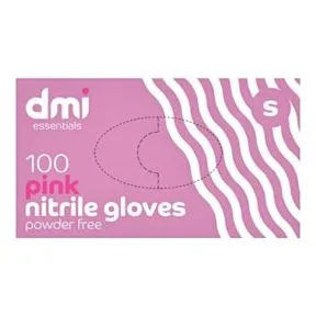 DMI Powder Free Nitrile Gloves Pink, Large, 100 Pack